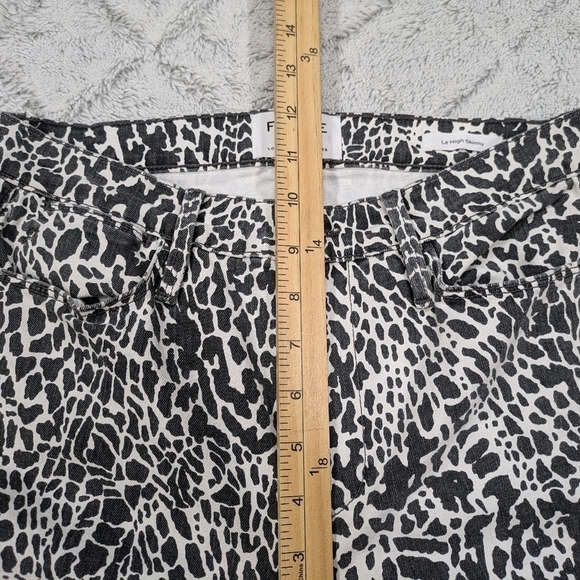 Frame Jeans Women's 27 White Black Animal Print Le High Rise Skinny 28” - Picture 6 of 9